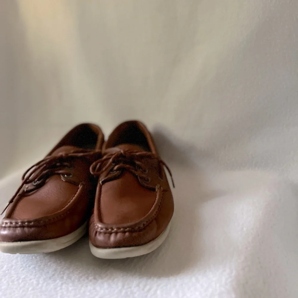SAS Size 9 Men’s Leather Brown Boat Lace Up Shoes